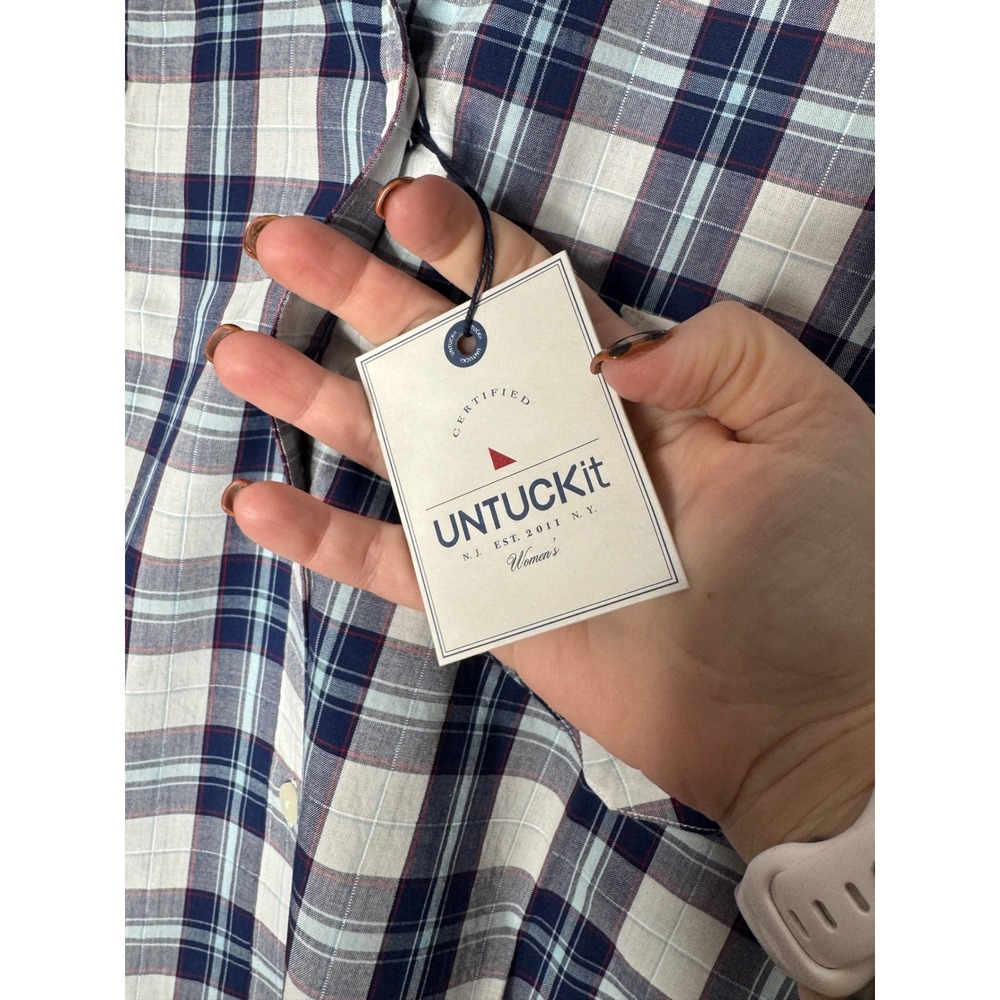 UNTUCKIT NWt Womans Sorbo Womans Plaid Buttondown Size 18‎ R - Picture 6 of 6